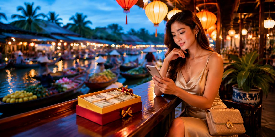 Người chơi đăng nhập tài khoản casino trực tuyến trên điện thoại di động tại Hội An