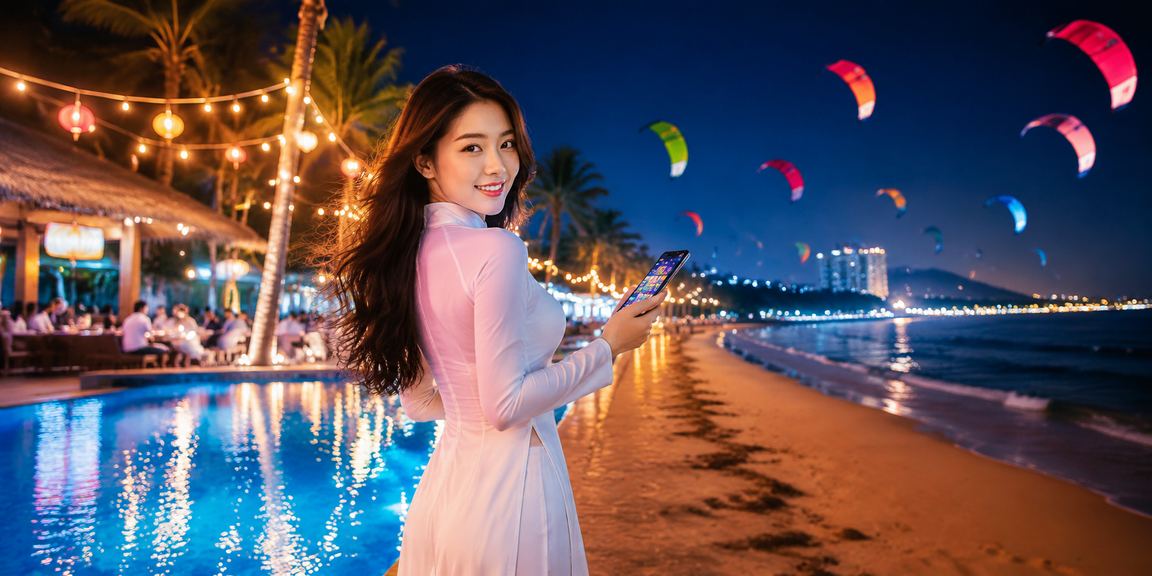 Người chơi đặt cược thể thao trực tuyến tại bãi biển Mũi Né trên điện thoại di động
